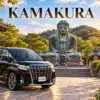 Kamakura tour artwork with a black Toyota Alphard and the Great Buddha at Kotoku-in.