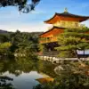 The golden pavilion at Kinkaku-ji reflected in its garden pond in Kyoto.